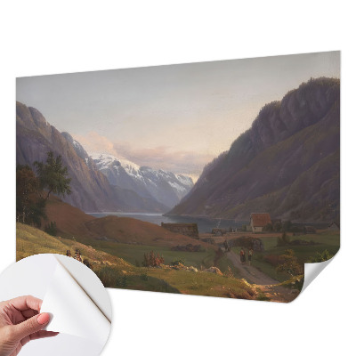Fotobehang tienerkamer met een bergpanorama