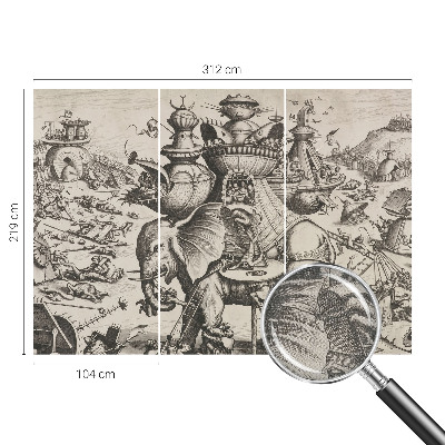 Zelfklevend fotobehang Een groteske strijd