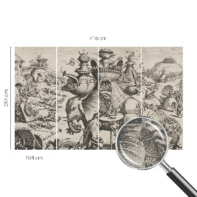 Zelfklevend fotobehang Een groteske strijd