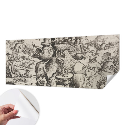 Zelfklevend fotobehang met het schilderij 'Een groteske strijd' als motief