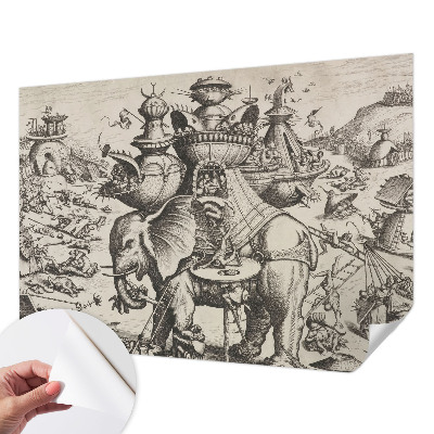 Zelfklevend fotobehang met het schilderij 'Een groteske strijd' als motief