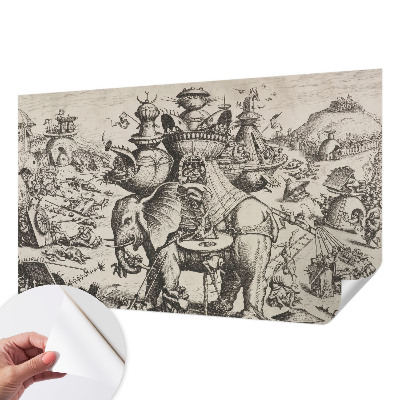 Zelfklevend fotobehang met het schilderij 'Een groteske strijd' als motief