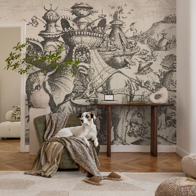 Zelfklevend fotobehang Een groteske strijd