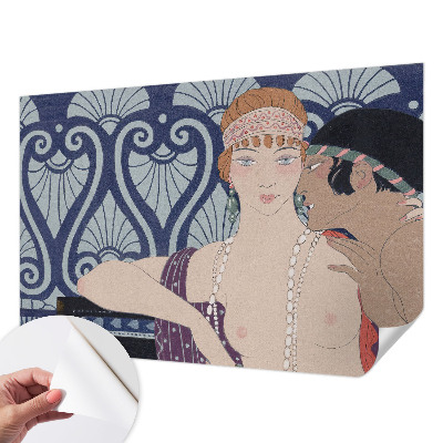 Fotobehang kinderkamer met een artistiek weergegeven echtpaar