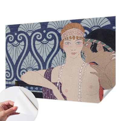 Fotobehang kinderkamer met een artistiek weergegeven echtpaar