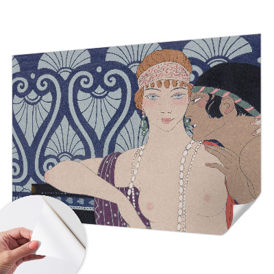 Fotobehang kinderkamer met een artistiek weergegeven echtpaar