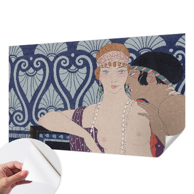 Fotobehang kinderkamer met een artistiek weergegeven echtpaar