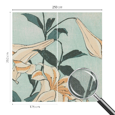 Zelfklevend fotobehang met een dessin van delicate lelies
