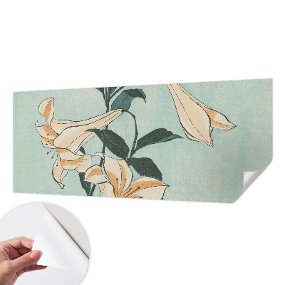 Zelfklevend fotobehang met een dessin van delicate lelies