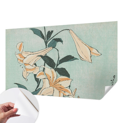 Zelfklevend fotobehang met een dessin van delicate lelies