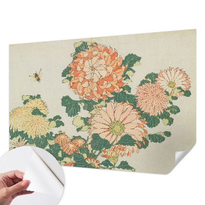 Fotobehang zelfklevend met een patroon van chrysantenbloemen