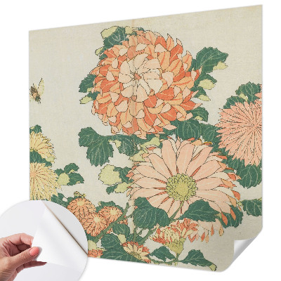 Fotobehang zelfklevend met een patroon van chrysantenbloemen