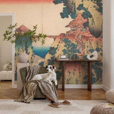 3D fotobehang met een schilderachtig landschap als motief