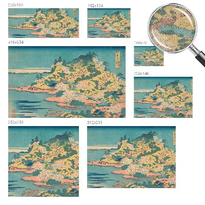 Zelfklevende behangsticker met een Japans landschap als motief