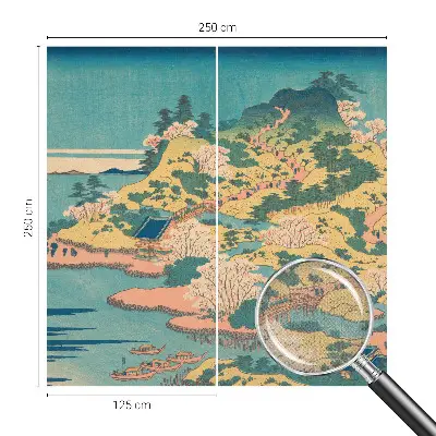 Zelfklevende behangsticker met een Japans landschap als motief