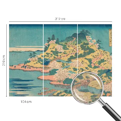 Zelfklevende behangsticker met een Japans landschap als motief