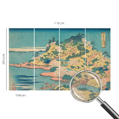 Zelfklevende behangsticker met een Japans landschap als motief