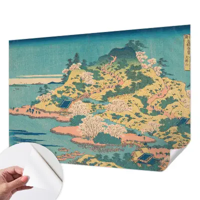 Zelfklevende behangsticker met een Japans landschap als motief