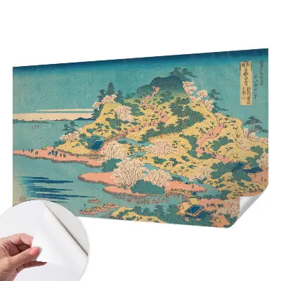 Zelfklevende behangsticker met een Japans landschap als motief