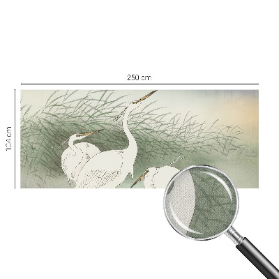 Fotobehang voor de kinderkamer met reigers in het gras