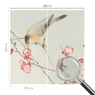 Fotobehang babykamer Bloemvogel