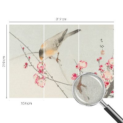 Fotobehang babykamer Bloemvogel