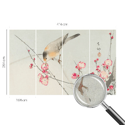 Fotobehang babykamer Bloemvogel