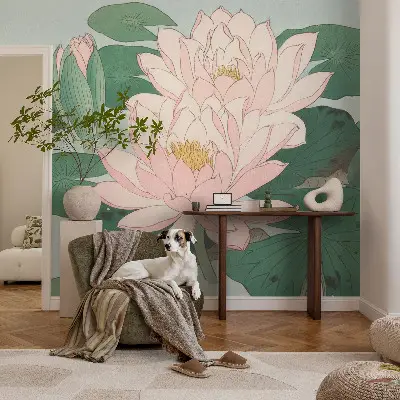 Fotobehang tienerkamer met motief van een waterlotus
