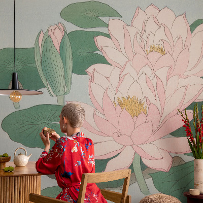 Fotobehang tienerkamer met motief van een waterlotus