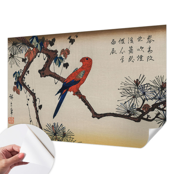 Fotobehang zelfklevend Een vogel op een tak