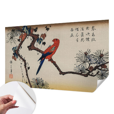 Fotobehang zelfklevend Een vogel op een tak