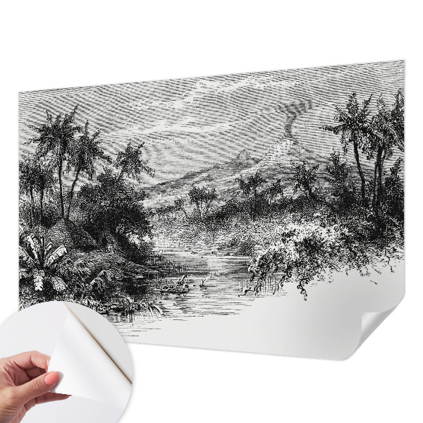 Zelfklevend fotobehang op maat met een exotisch panoramisch motief