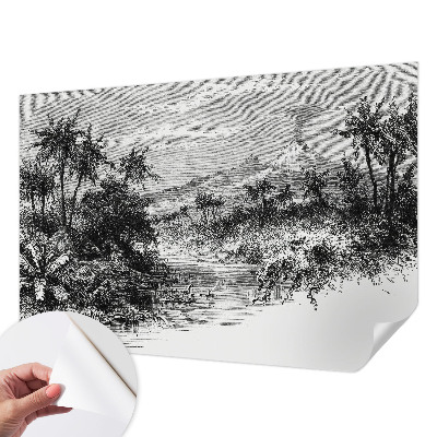 Zelfklevend fotobehang op maat met een exotisch panoramisch motief