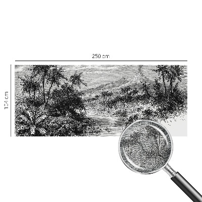 Zelfklevend fotobehang op maat met een exotisch panoramisch motief