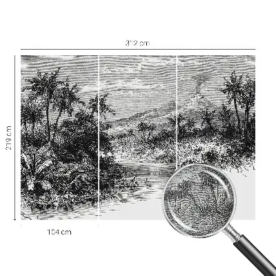 Zelfklevend fotobehang op maat met een exotisch panoramisch motief