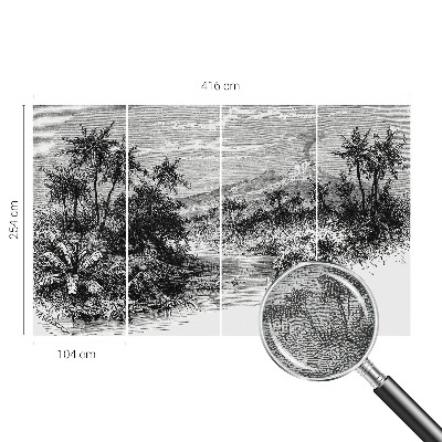 Zelfklevend fotobehang op maat met een exotisch panoramisch motief