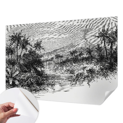Zelfklevend fotobehang op maat met een exotisch panoramisch motief