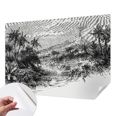 Zelfklevend fotobehang op maat met een exotisch panoramisch motief