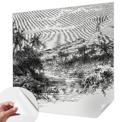 Zelfklevend fotobehang op maat met een exotisch panoramisch motief