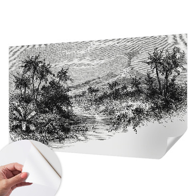 Zelfklevend fotobehang op maat met een exotisch panoramisch motief