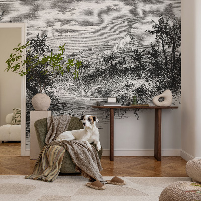 Zelfklevend fotobehang op maat met een exotisch panoramisch motief