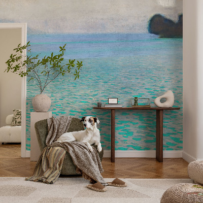 Fotobehang babykamer met turkoois water als motief