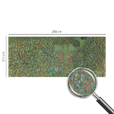 Foto behang voor de keuken met een bloemenweide als print