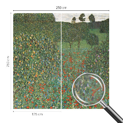Foto behang voor de keuken met een bloemenweide als print