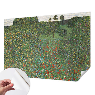Foto behang voor de keuken met een bloemenweide als print