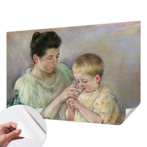 Zelfklevend fotobehang met ontwerp met het thema ouderlijke zorg