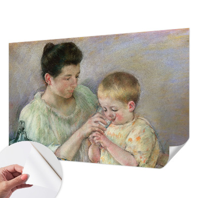 Zelfklevend fotobehang met ontwerp met het thema ouderlijke zorg