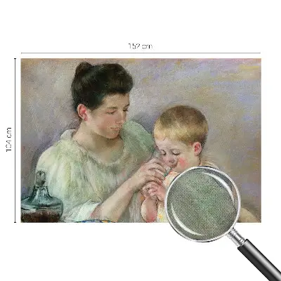Zelfklevend fotobehang met ontwerp met het thema ouderlijke zorg