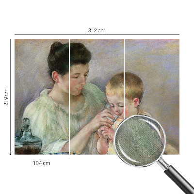 Zelfklevend fotobehang met ontwerp met het thema ouderlijke zorg