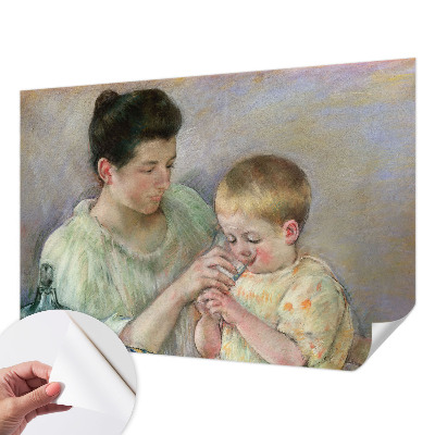 Zelfklevend fotobehang met ontwerp met het thema ouderlijke zorg
